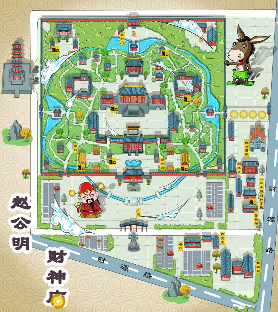 灵武寺庙类手绘地图